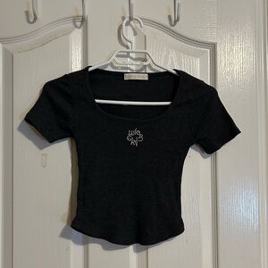 Grey Knit Baby Tee